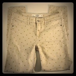 Abercrombie & Fitch Polka Dot  Golden Skinny Jeans